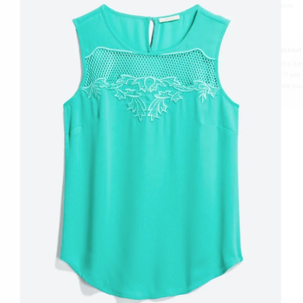 LE LIS Perry Mesh Detail Blouse Size L